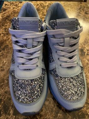 Vintage Havana Powder Blue Glitter Sneakers
